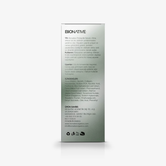 Apple Cider Vinegar Pre+Probiyotik Serum 30 ml Yenileyici, Yaşlanma Karşıtı